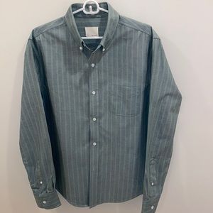 Band Of Outsiders Green Striped Casual Button Down Shirt